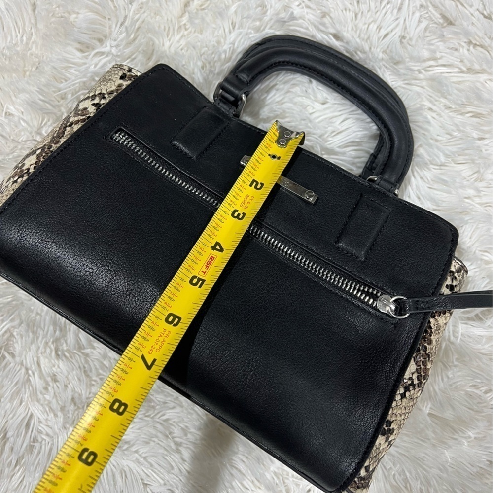Tutilo New York Black w/Snake Skin Print Shoulder Crossbody Faux Leather Bag - Picture 13 of 15